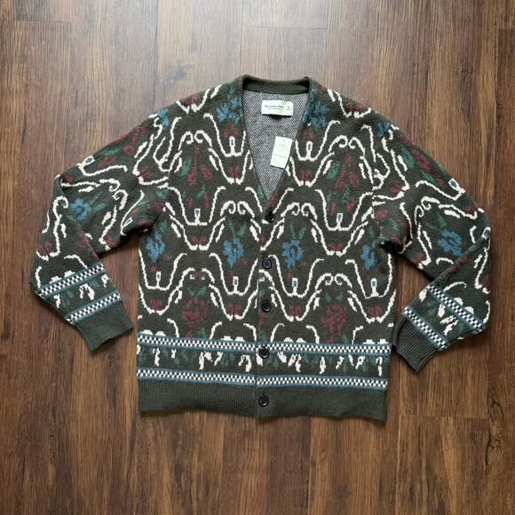 Abercrombie & Fitch Soft Knit Cardigan Sweater Patterned...